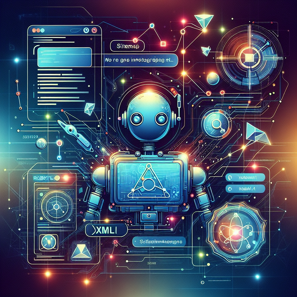 Схема карты сайта XML и файла robots.txt, иллюстрирующая их взаимодействие для лучшей SEO-оптимизации в 2025 году.